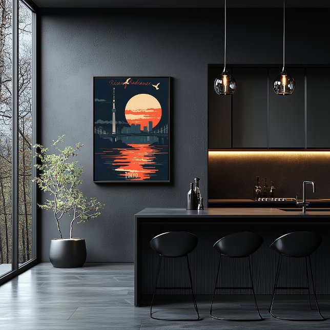 Poster Tóquio Sunset - Linha Cria Urbana Silhuettes (Criador carregado)