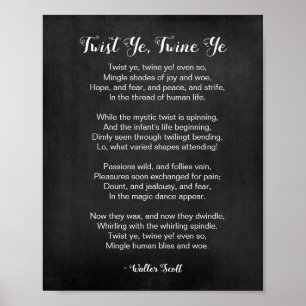 Poster Torção Ye Twine Ye Black and White