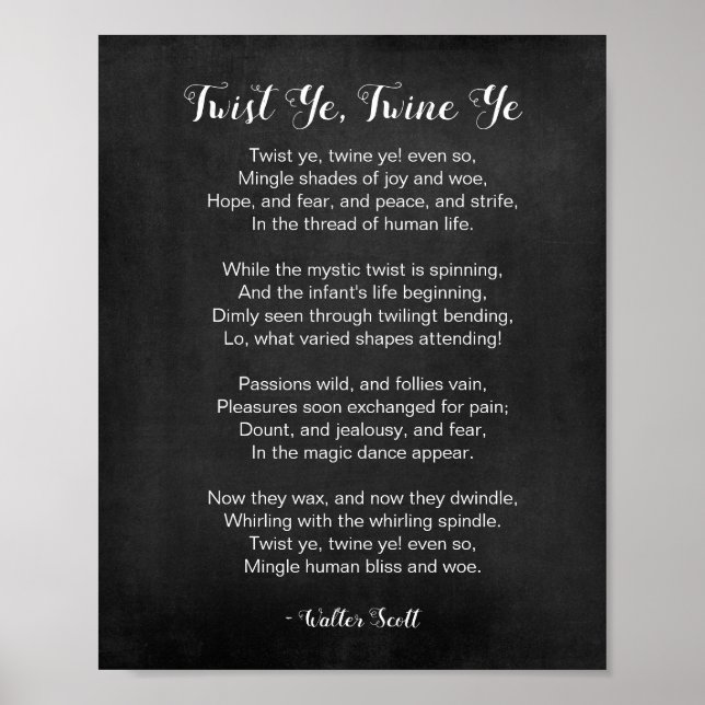 Poster Torção Ye Twine Ye Black and White (Frente)