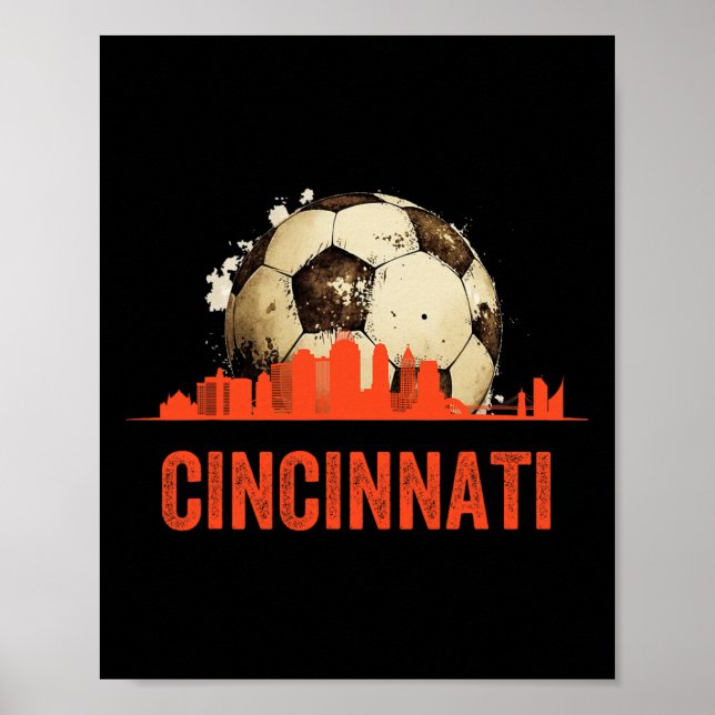 Poster Torcedor de Futebol de Cincinnati Rainha Cidade Sk (Frente)