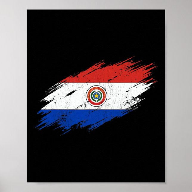 Poster Torcedor de Futebol do Paraguai Bandeira Rasgada O (Frente)