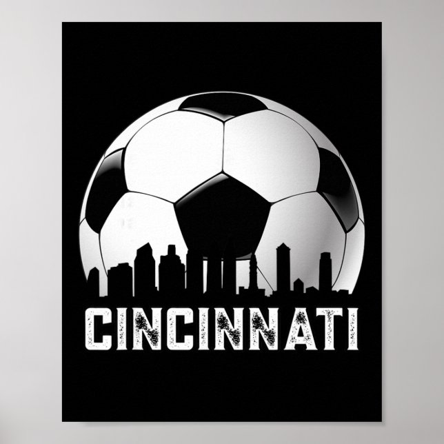 Poster Torcedores de Futebol de Cincinnati Distressed Vin (Frente)