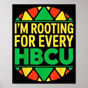 Poster Torcendo por toda camisa preta histórica da hbcu