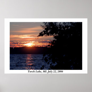 Poster Torch Lake Sunset