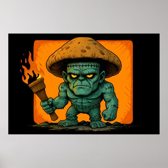 Poster Torch & Temper – Design do Monstro Cogumelo (Frente)