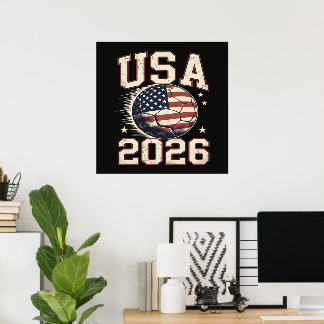 Poster Torcida americana da Copa do Mundo de Futebol EUA 