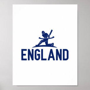 Poster Torcida de críquete da Inglaterra. Homens