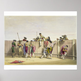 Póster Toreros que Reposing entre os touros, 1865 (cor l