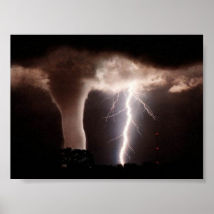Poster Tornado e relâmpago