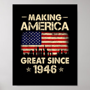 Poster Tornando a América Grande Desde 1946 Retro Anivers