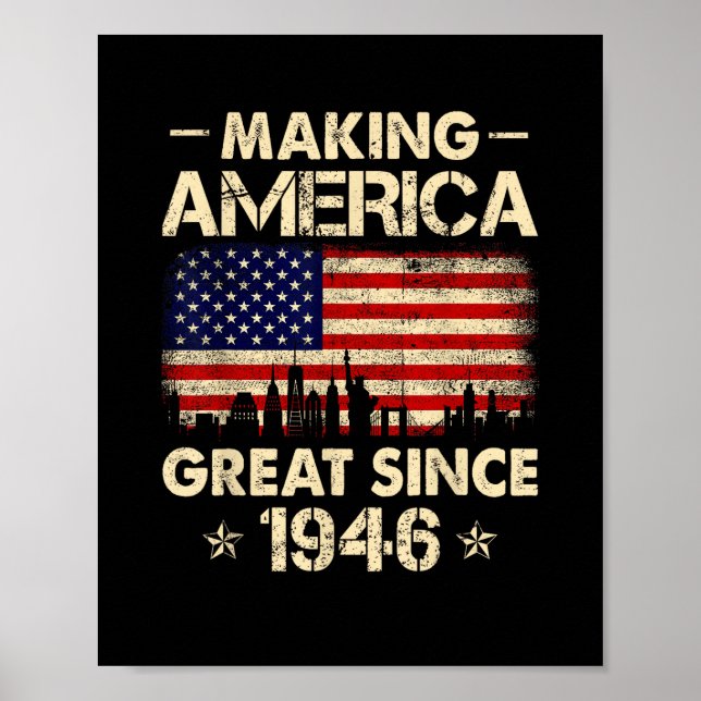 Poster Tornando a América Grande Desde 1946 Retro Anivers (Frente)