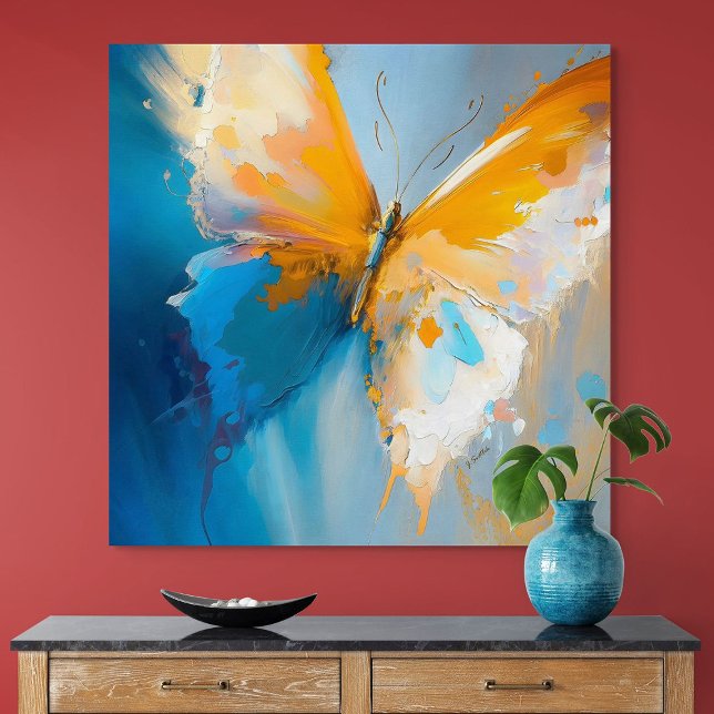 Poster Tornando-se Luz – Borboleta Abstrata em Movimento (Becoming Light – Abstract Butterfly In Motion)