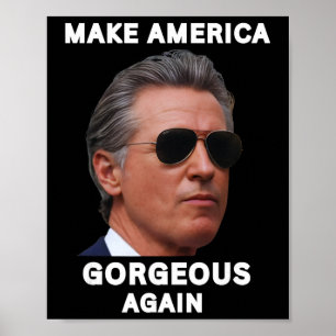 Poster Tornar a América Bonita Novamente Gavin Newsom Tro