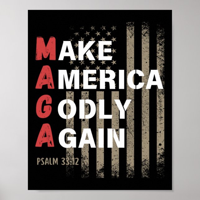 Poster Torne a América Deus Novamente Salmo 33 (Frente)
