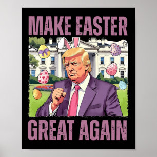 Poster Torne a Páscoa Grande Novamente Coelhinho Engraçad