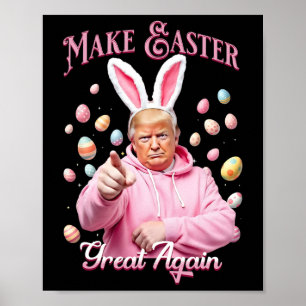 Poster Torne a Páscoa Grande Novamente Coelhinho Engraçad