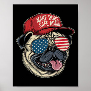 Poster Torne o Cachorro Seguro Novamente Chapéu Vermelho