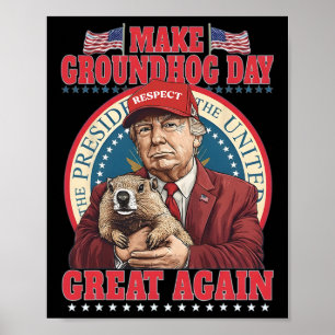 Poster Torne o Dia da Marmota Grande Novamente Engraçado 