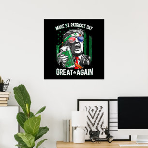 Poster Torne o Dia de São Patrício Grande Novamente Engra