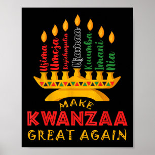Poster Torne o Excelente Kwanzaa novamente Trump Engraçad