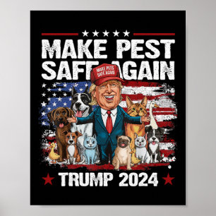 Poster Torne Os Animais Seguros Novamente Trump 2024 Salv