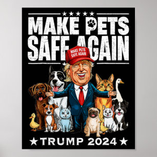 Poster Torne Os Animais Seguros Novamente Trump 2024 Salv