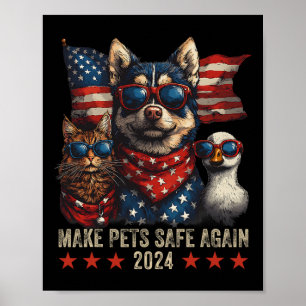 Poster Torne Os Animais Seguros Novamente Trump 2024 Salv