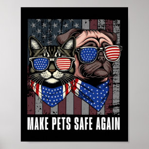 Poster Torne Os Animais Seguros Novamente Trump Harris De