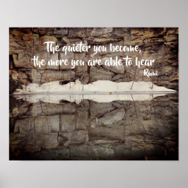 Poster Torne-se silencioso Rumi Cotação Inspiracional