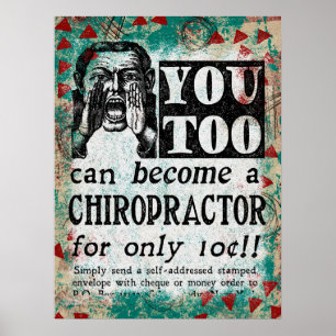 Poster Torne-Se Um Chiropracor - Anúncio De Vintagem Engr