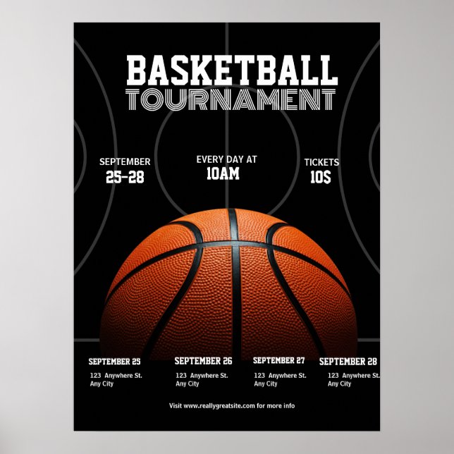 Poster Torneio de Basquete Universitário, Esporte Basquet (Frente)