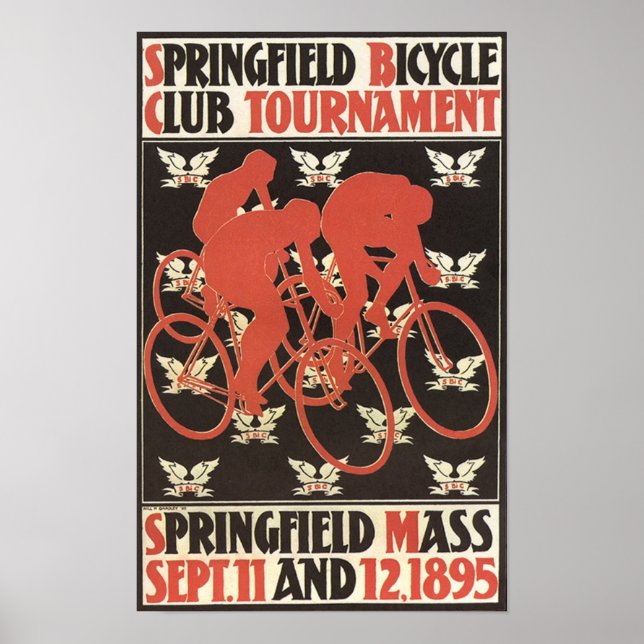Poster Torneio de bicicleta de Massachusetts, em Springfi (Frente)