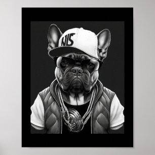 Poster Tornozelo Francês Engraçado Rapper Hip Hop Star