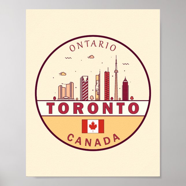 Poster Toronto Canada City Skyline Emblem (Frente)