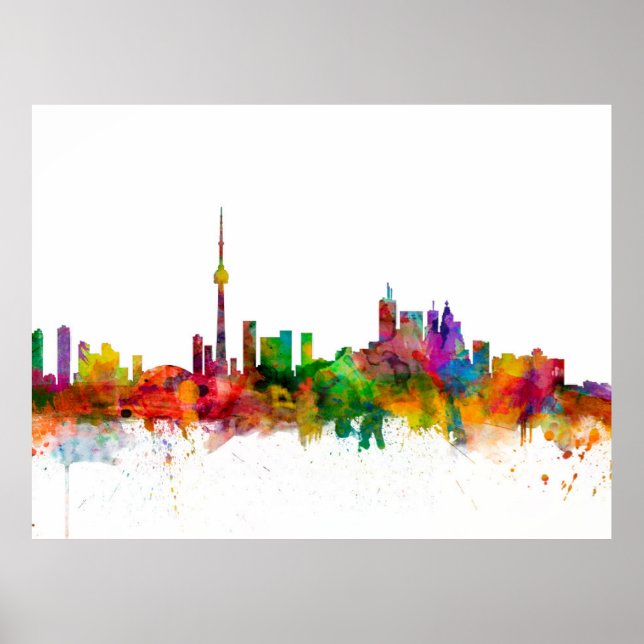 Póster Toronto Canada Skyline (Frente)
