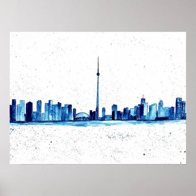 Poster Toronto Canada Skyline Vintage CN Tower (Frente)