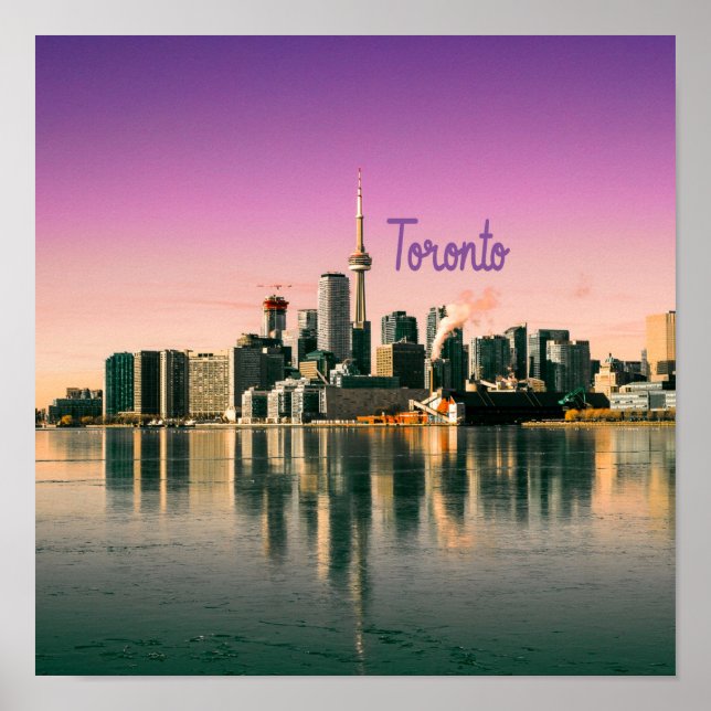 Poster Toronto Capital da cidade de Ontário Canada Skylin (Frente)