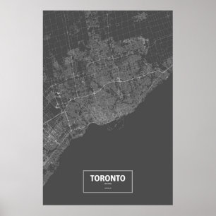 Poster Toronto, Ontário (branco no preto)