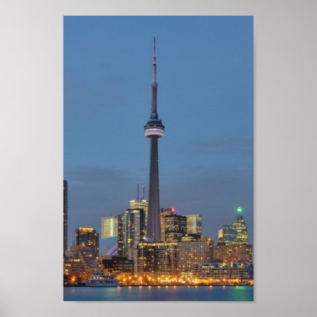 Poster Toronto Skyline à noite (Frente)