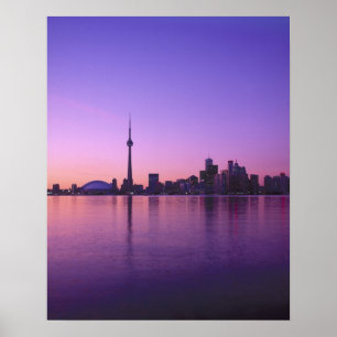 Póster Toronto Skyline à noite, Ontário, Canadá