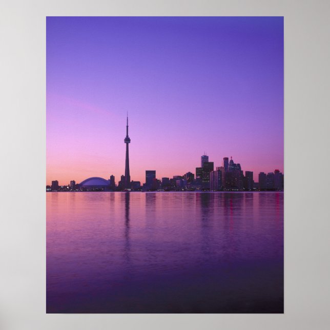 Póster Toronto Skyline à noite, Ontário, Canadá (Frente)