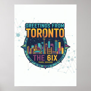 Poster Toronto The 6ix Moderno Colorido Abstrato Legal