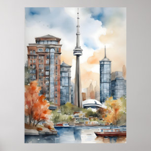 Poster Toronto watercolor art