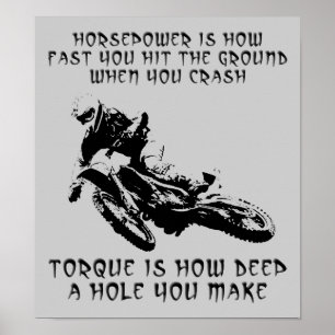 Póster Torque Hole Dirt Bike Motocross Cartaz Sinal Diver