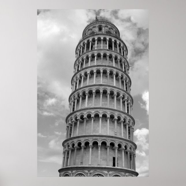 Póster Torre branca e esmerada de Pisa Viagem (Frente)