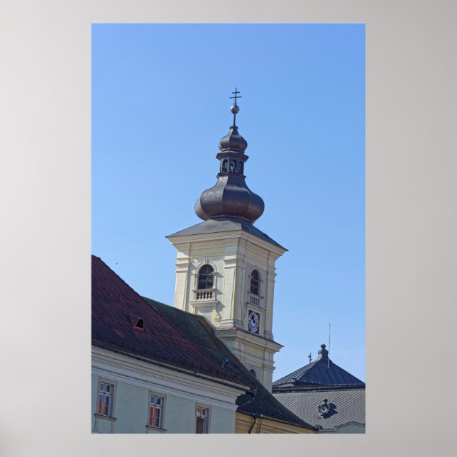 Póster Torre Católica Sibiu Romênia (Frente)