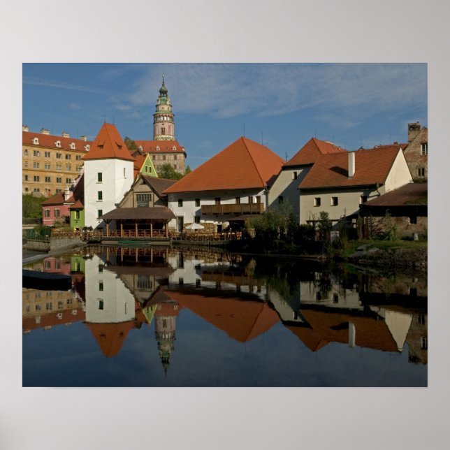Póster Torre Chateau, rio Vltava, Cesky Krumlov, (Frente)