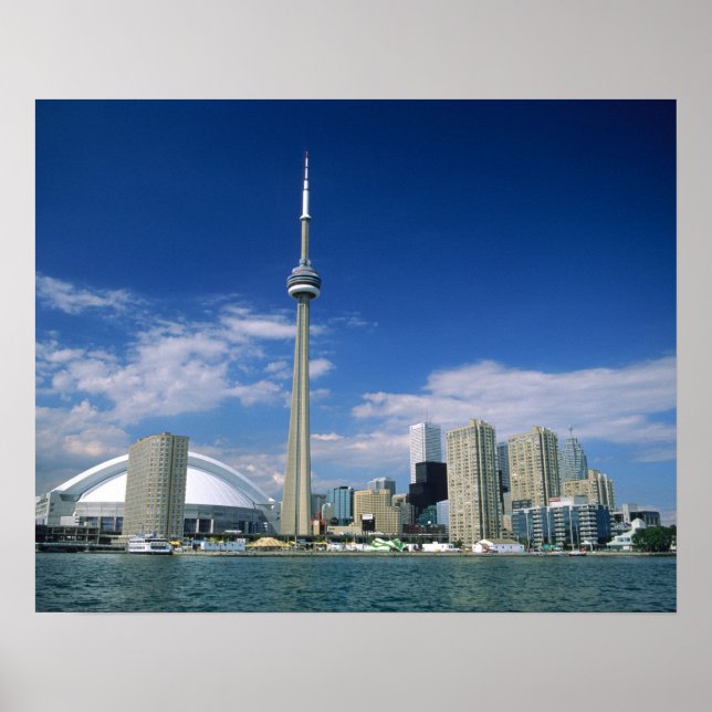 Poster Torre CN e Skydome em Toronto, Ontário, (Frente)
