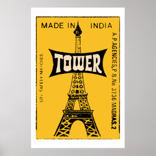 Póster TORRE (cobrir indiano da caixa de fósforos do