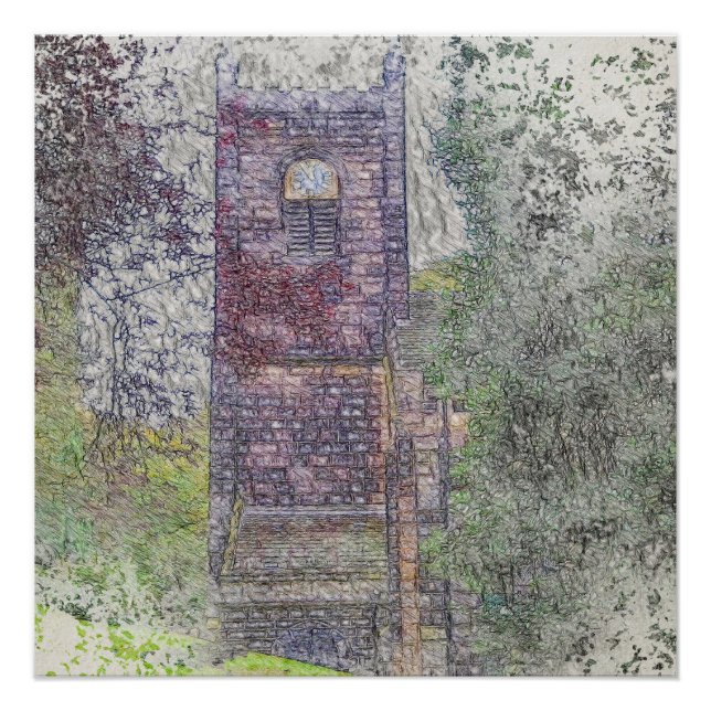 Póster Torre da Igreja de St. Mary, Luddenden (Frente)